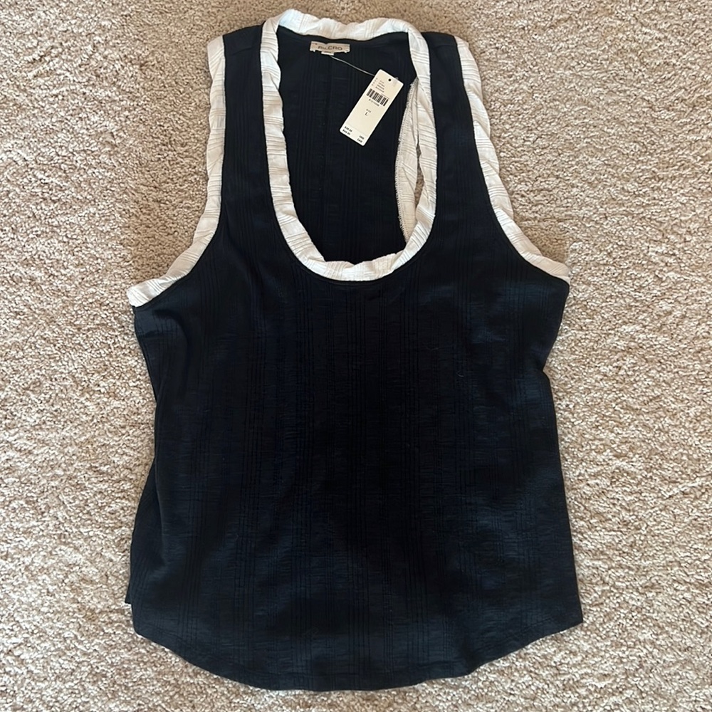 New with tags Anthropologie Pilcro Racerback Tank black size Large